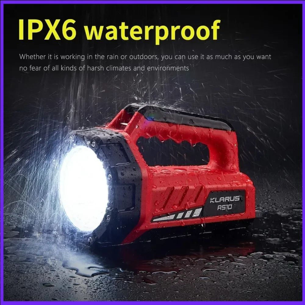 Klarus RS10 ไฟฉาย LED แบบชาร์จไฟได้ 800LM แสงกลางแจ้งที่มีประสิทธิภาพพร้อม PowerBank 8000mAh สําหรับตั้งแคมป์เดินป่าป้องกันตัวเอง