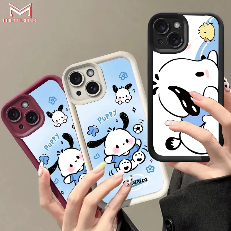 Soft Liquid Phone Case For iPhone 16 11 12 13 14 15 Pro Max Plus XS X XR Max 7 8 Pacha dog Back Cover