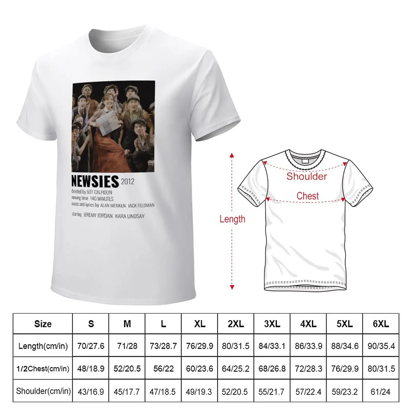 Newsies Broadway Musical Poster T-Shirt Blouse aesthetic clothes hippie clothes boys animal print black t shirts for men