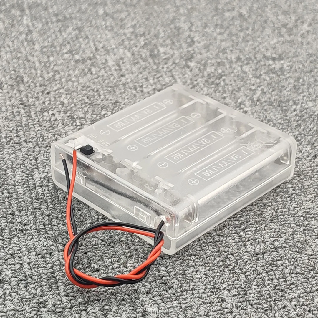 2/3/4 Slot AA Battery Box AA Battery Storage Case AA Battery Holder AA DIY Leads With Cover With ON/OFF Series Connection