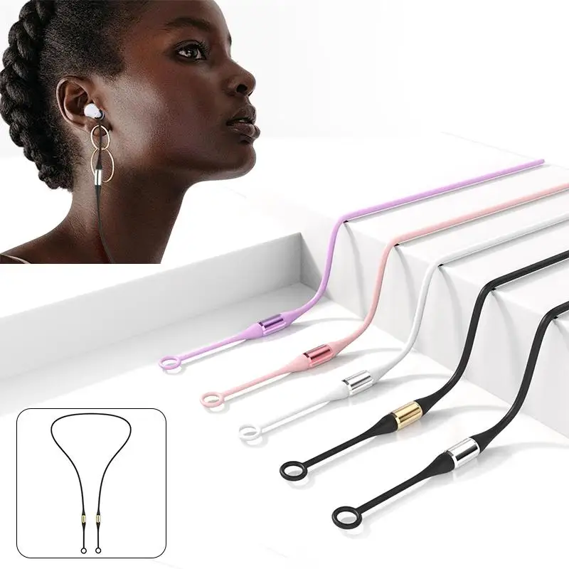 Earplug Lanyard With Magnetic Tensile Safety Rope Ear Plug Holder Flexible Silicone Earplug Link Suitable For Detachable Earplug