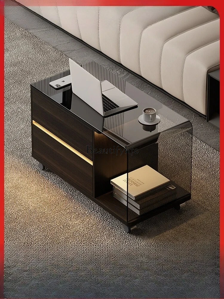 

sofa side cabinet removable Italian minimalist side cabinet living room small coffee table