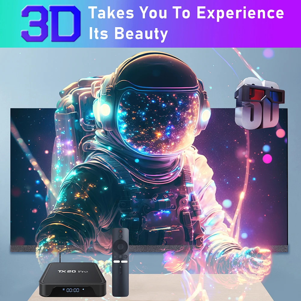 TX20 PRO ATV Android 15.0 Smart TV Box H313 Quad Core 4K HD Media Player Dual WIFI Bluetooth Set Top Box with Remote Control