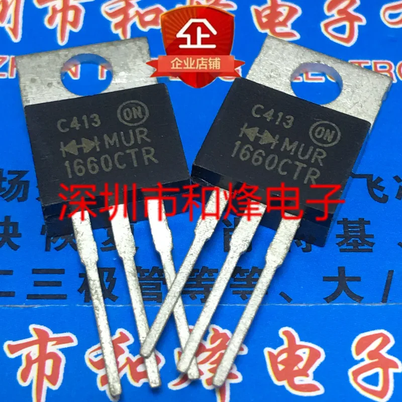 5PCS-10PCS MUR1660CTR  TO-220 600V 16A Really Stock Best Quality Transistor Fast Shipping