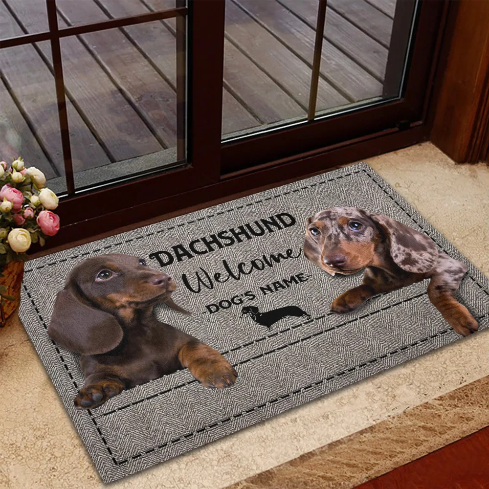 photo Custom mat anti-slip personalized printed picture Flannel Floor customized dog doormats for Bath Door Living Room