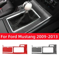 For Ford Mustang 2009-2014 Accessories Car Center Console Gear Shift Box Panel Decor Sticker Carbon Fiber Interior Trim Cover