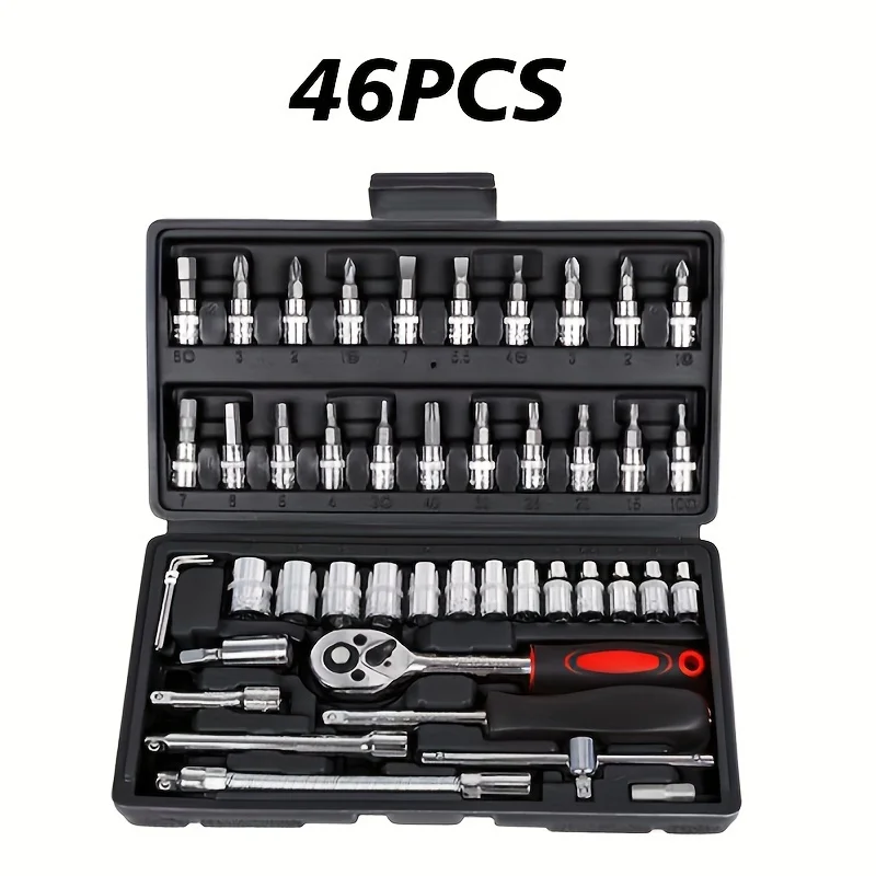 Complete Auto Mechanic Tool Kit - Premium Ratchet & Screwdriver Set, Ultra-Portable for Car, Bike & Motorcycle Maintenance