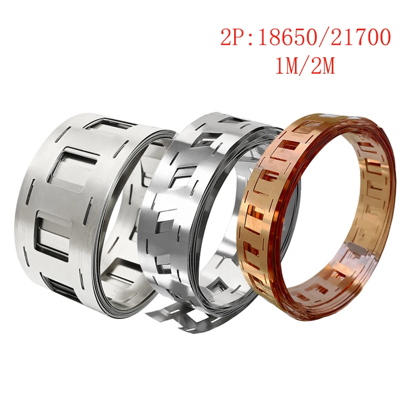 Bateria de Lítio de Aço Niquelado 18650 21700 Tira de Cobre da Soldadura t2 Baterias Li-ion 1m 2m 015×27 mm 2p