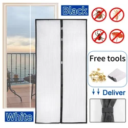 Anti Mosquito Ventilate Door Curtain No Punching Automatic Closing Invisible Door Mesh Cover for Pet and Kid Protecting