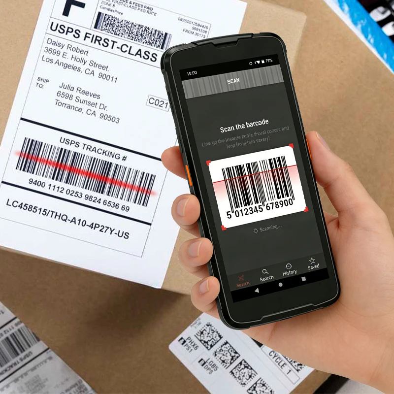 Rugged Android 11 3+32GB Pda Barcode Scanner Ip67 5.5 Inch Full-Screen Pda 5000mah 8-core 2.0GHz Handheld Terminal Pda