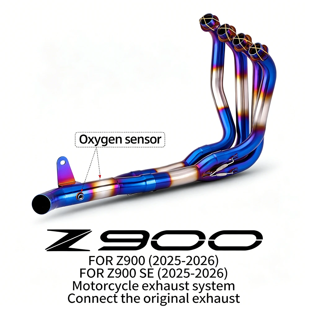 For Z900 Z900SE 2025-2026 System Full Motorcycle Dual Oxygen Port Advanced Exhaust Pipe Front Section Connecting Original