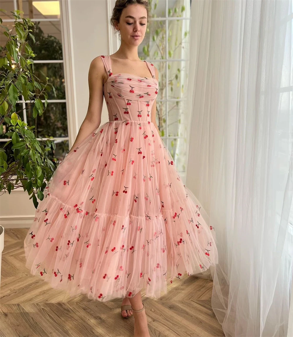 Customized Prom Gown Evening Formal Dress Shoulder Girdle A-line Ankle Length Skirts Tulle Bespoke Occasion Dresses Saudi Arabia