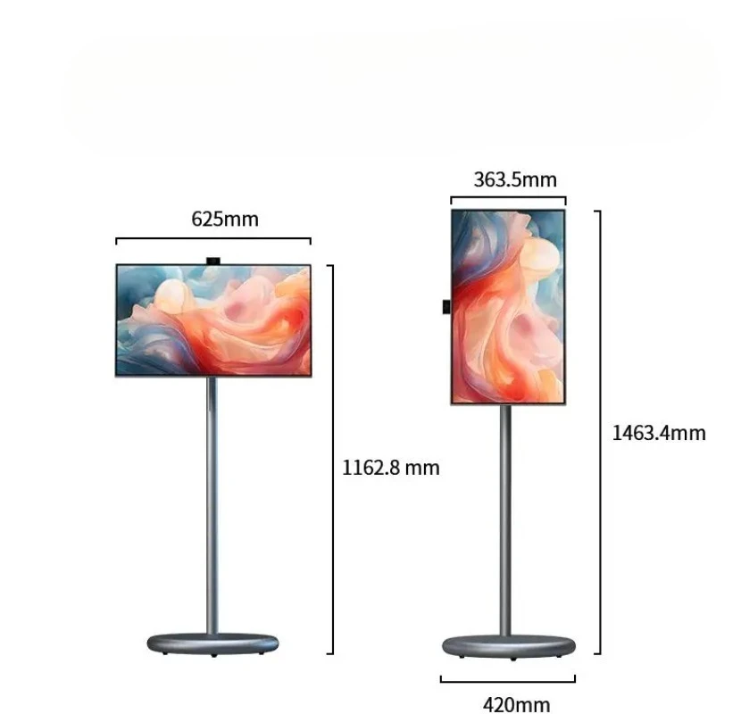 27 32 Inch Gray 6Gb+128Gb Tablet Pc On Wheels Movable Charging Lcd Display Built In  Speaker Android 13 Mobile Smart Tv