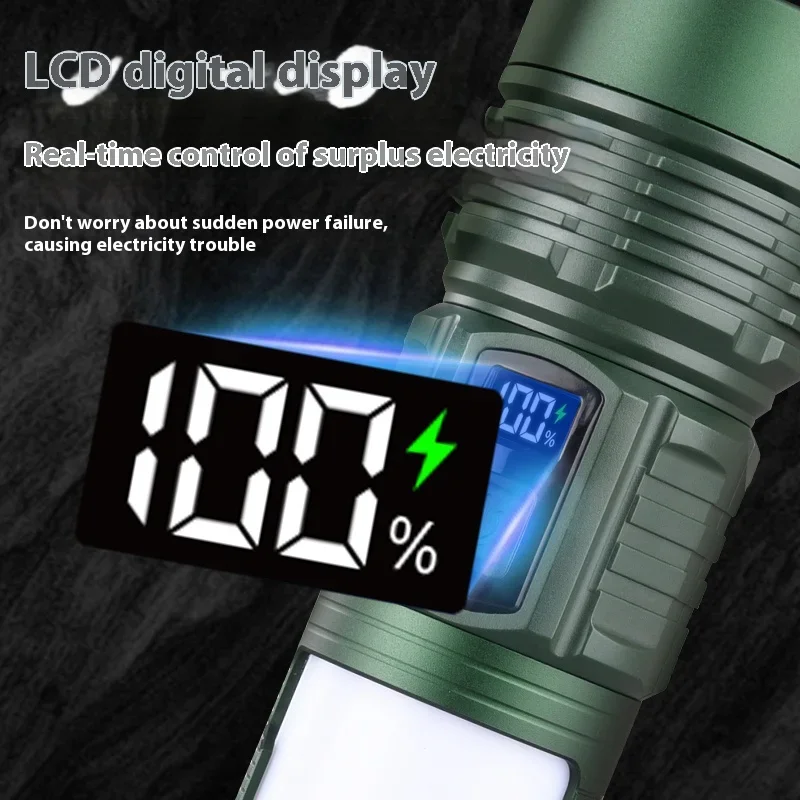 D5 Multifunctional Portable Flame Light Telescopic Zoom Usb Red And Blue Strong Light Camping Flashlight Fishing Torch Lantern