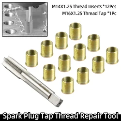 Thread Repair Kit M16X1.25 Thread Tap M14X1.25 Thread Inserts For Restoring Damaged Threads Car Pro Coil Tool Car Repair Tool