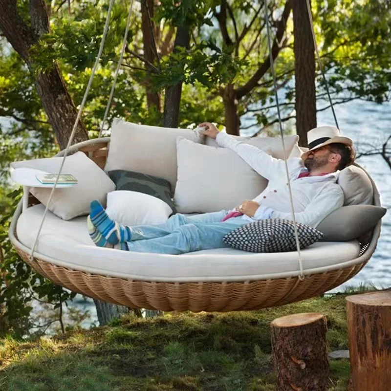 

Indoor hanging hammock household bedroom rocking bed Internet celebrity bed and breakfast hammock recliner