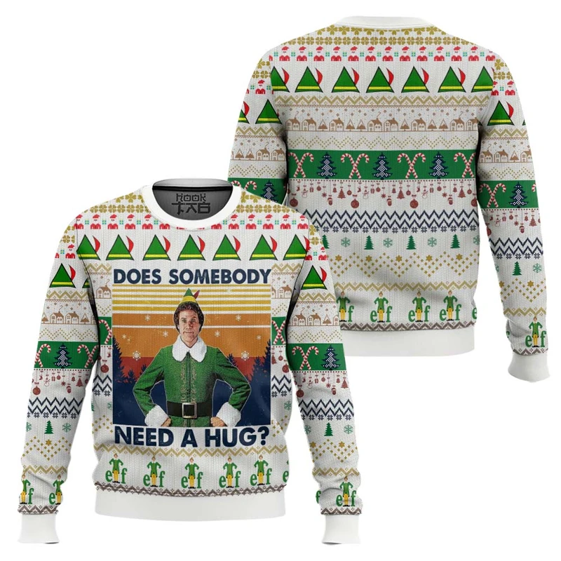 Buddy Hobbs Elf Ugly Christmas Sweater Funny Holiday Party Pullover Warm Cozy Plus Size Sweater for Men Women Xmas Gift 2026