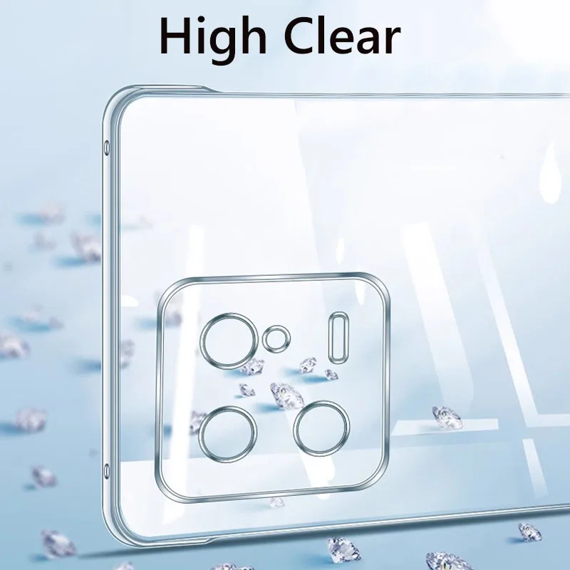 Frameless Clear Hard Back Cover Case For Xiaomi 13 14 13T Pro Lite Ultra 12 Pro 12X Xiaomi13 Pro Xiaomi13 Lite  Coque Phone Case