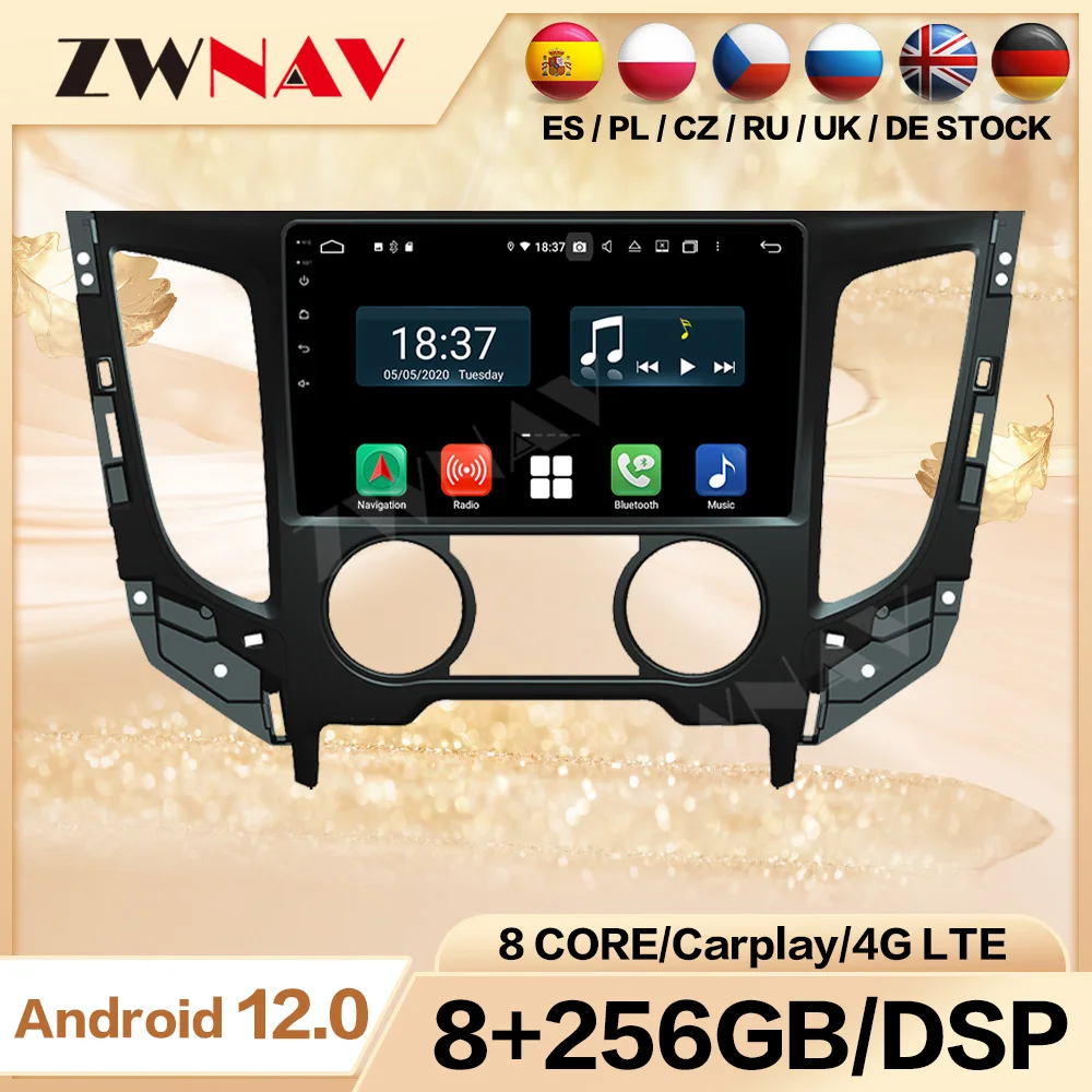 2 din Android 12.0 screen Car Multimedia player For Mitsubishi TRITON 2016-2019 Manual video wifi GPS navi head unit auto stereo