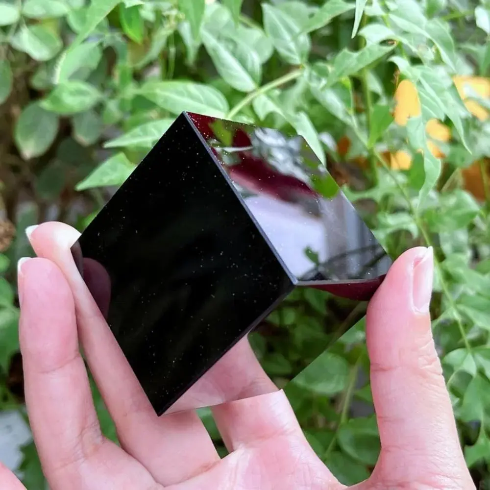 

2pcs Hand-Carved Black Obsidian Cube Reiki Healing Crystal Polishing Cube Mineral Specimen Crystal Heal Reiki Home Decor