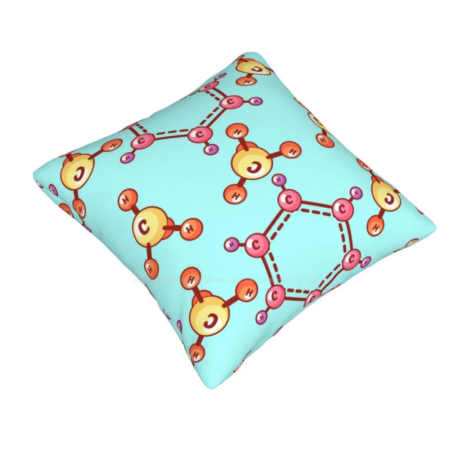 Pattern With Chemical Elements. Throw Cushion Pillow Cover Science Pattern Chemical Element Formula Symbol Molecule Atom