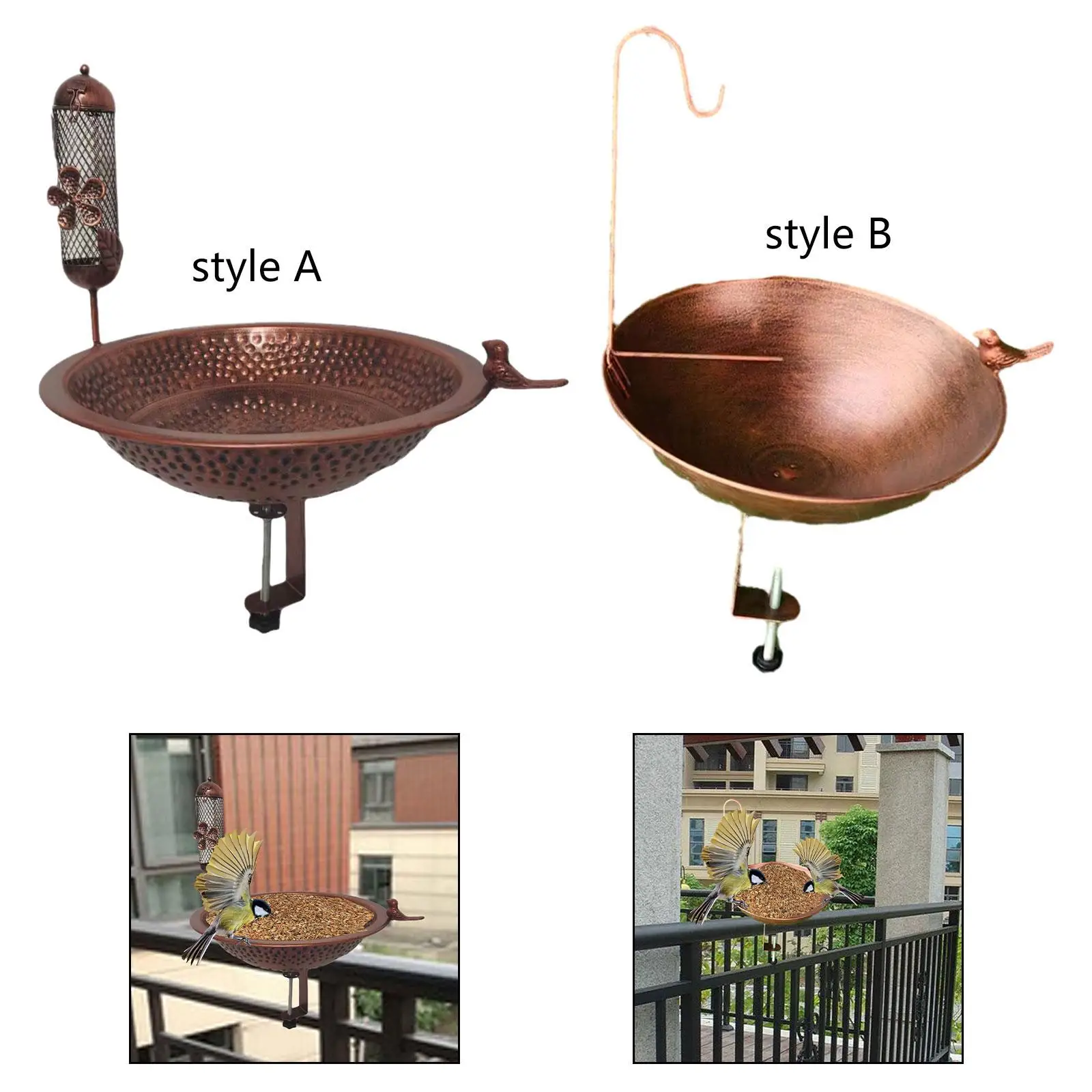 

Outdoor Rails Bird Feeder Birdfeeder Garden Decor Balcony Bird Feeder for Garden Outside Outside Decoration Housewarming Gifts