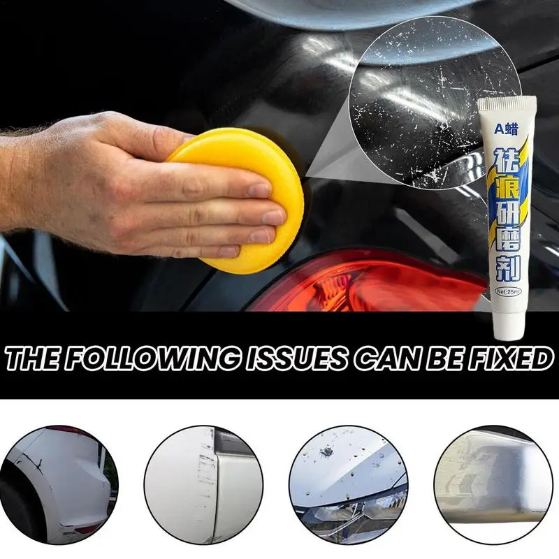 

New Car Scratch Wax 0.84oz Scratch Remover For Vehicles With Cleaning Sponge Auto Paint Restorer Car Polish Scratch Remover