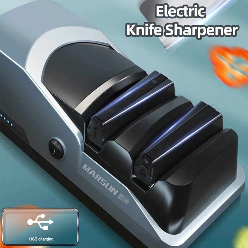 

Electric Automatic Knife Sharpener Professional USB Recharging Kitchen Knives Sharpening Tool Diamond Grinder for Kitchen