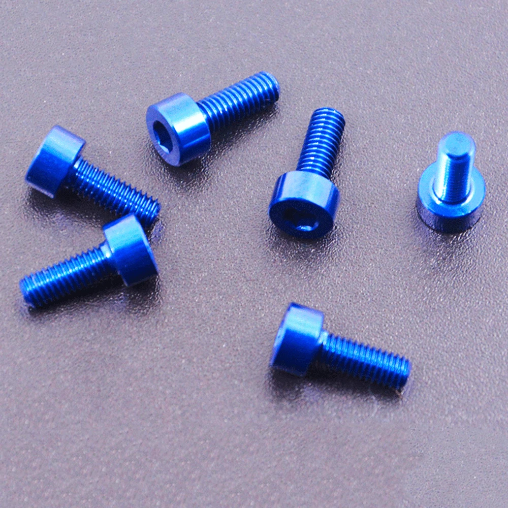 Royal Blue M3 x 6 8 10mm 7075 Aluminum Alloy Cap Head Screw Bolts Hex Allen Socket For Model Aircraft Car DIY