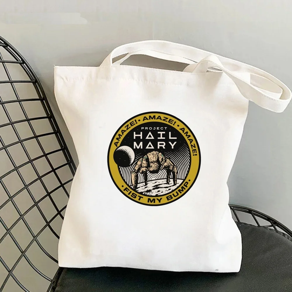 Project Hail Mary tote bag bolsas de tela einkaufstasche personnalisable grocery totebag woman