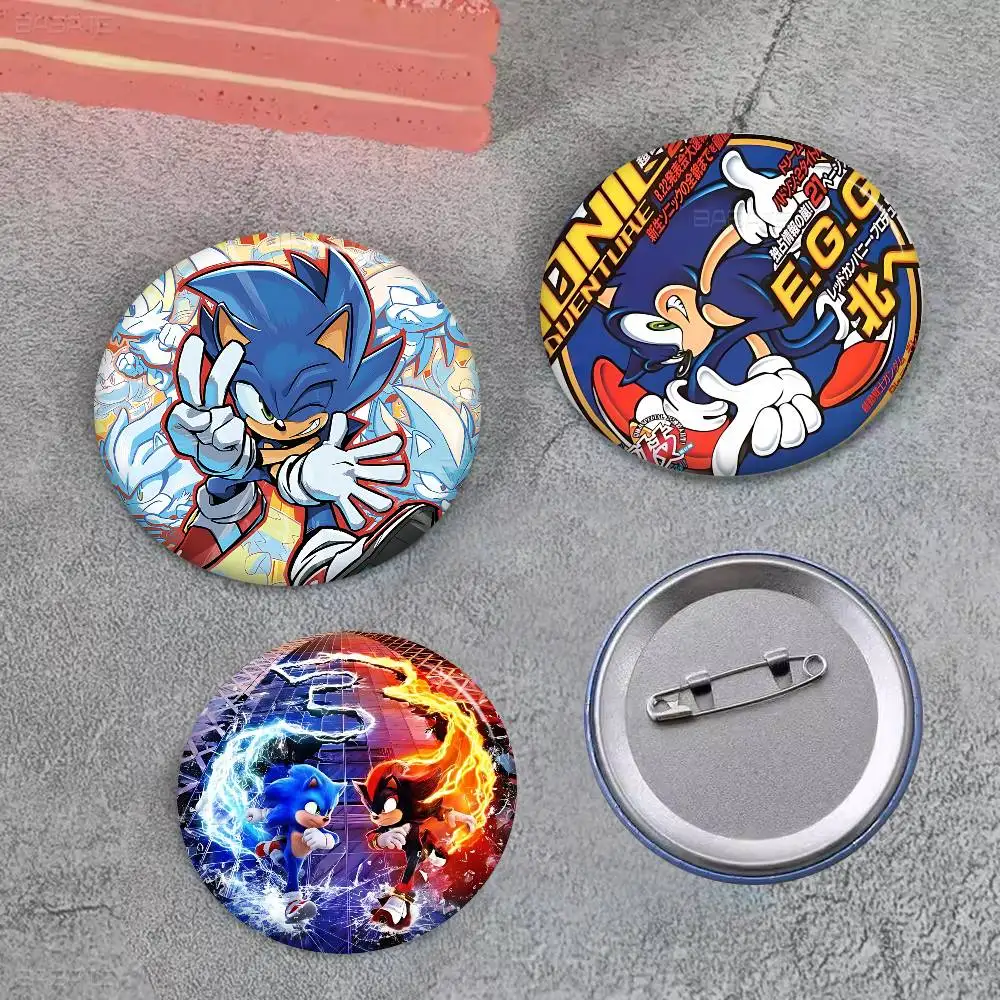 Popular Japanese Anime S-sonicS Tinplate Soft Button Pin Brooch Metal Badge Custom Jewelry Accessories Hat Bag Lapel