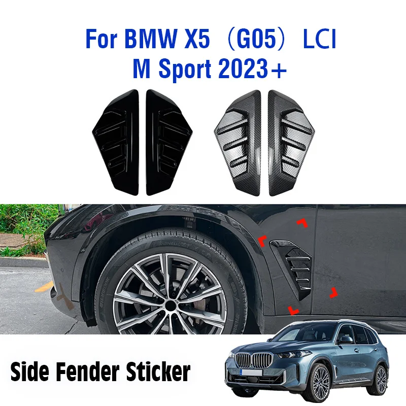 For BMW X5 G05 LCI M Sport 2023 2024 2025 3D Style Car Side Fender Air Wing Vent Door body Light Trim Auto Accessories Kit