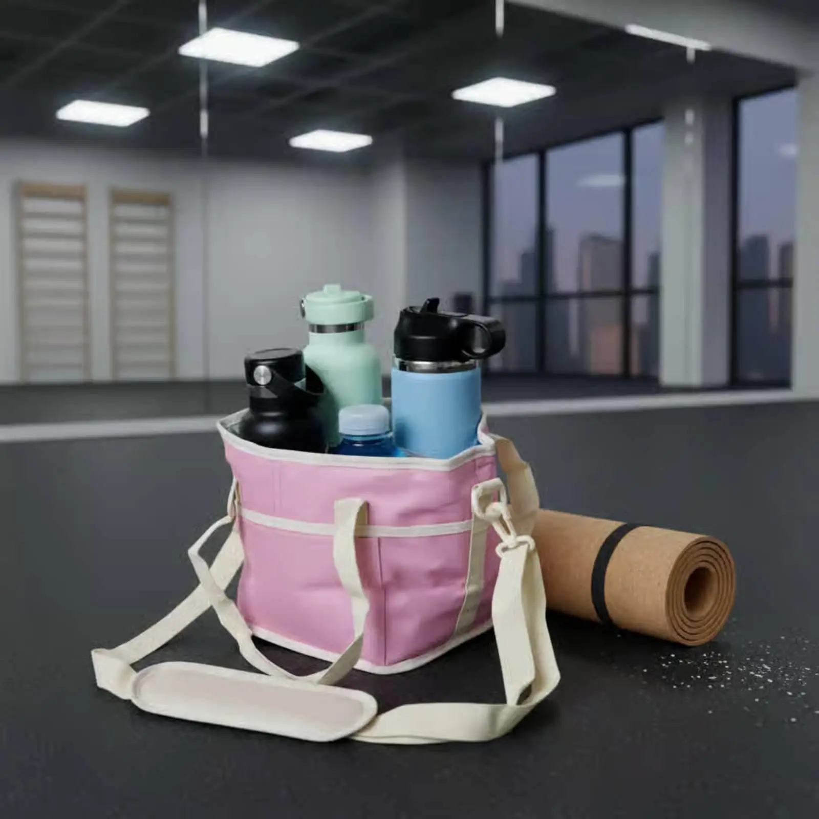 travel-beverage-holder-with-adjustable-shoulder-strap-large-capacity-bottle-bag-water-bottle-case-for-family-outings