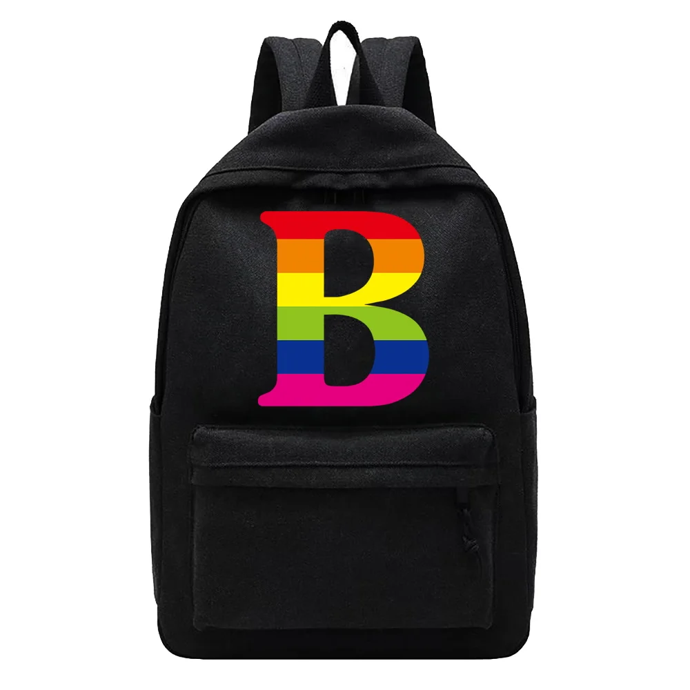 2023 Mochilas Moda Arco-íris Impresso Feminino Middle School Student Schoolbag Casual Back Pack Bolsa de Viagem Unisex Mochila Juventude