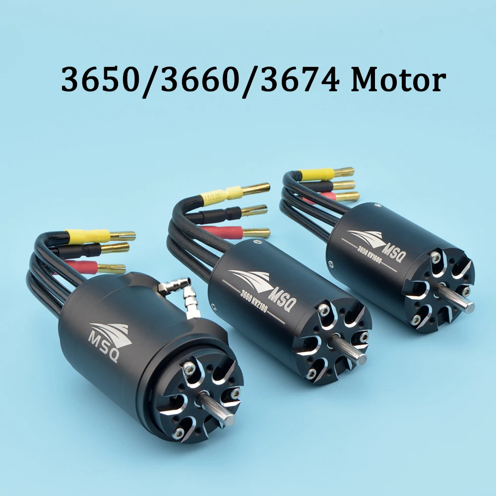 MSQ High Speed 3650/3660/3674 Brushless Motor KV1600/1650/2000/2100/2200/2800/3400/3500 Motor 4 Poles For RC Marine Boats