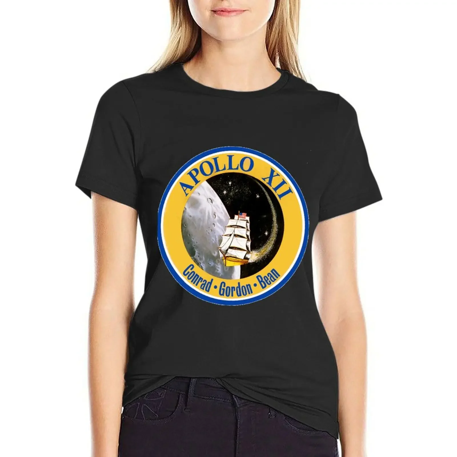 

Apollo 12 Mission Logo T-Shirt female cute clothes hippie clothes aesthetic clothes new edition t shirts for Women
