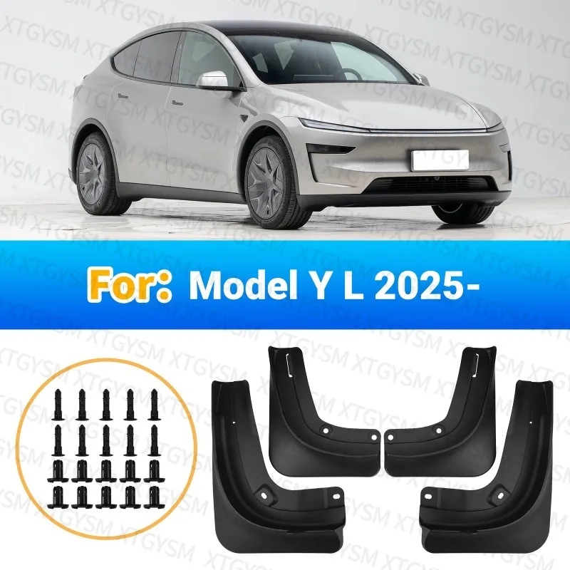 Mudguards FOR Tesla MODEL Y L 2025 Fenders Mud Flaps Auto Mud Flaps Exterior Styling Accessory ABS Anti Splash Car Accessories