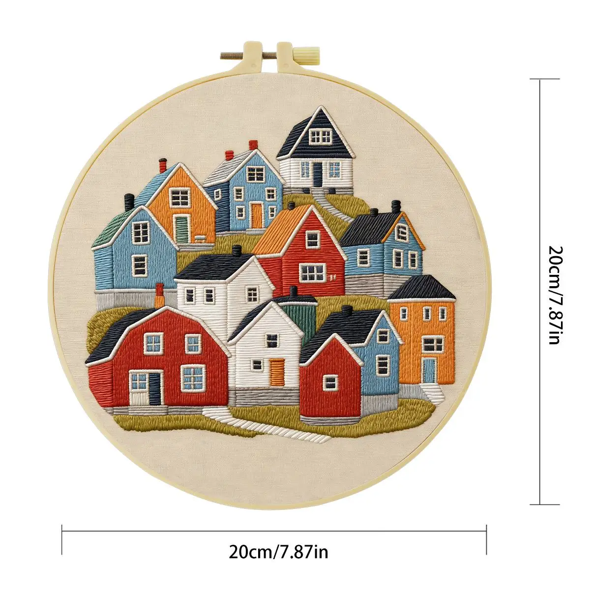 1 Stück 20X20CM/15X15CM 7,87/6,3 Zoll Haus-Stickerei-Starter-Kit DIY-Kit DIY-Stickerei-Set Handarbeiten Heimdekoration Nähkunst – Detail 3