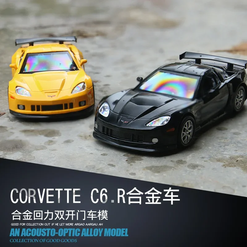 1:36 Chevrolet Corvette C6R hohe Simulation exquisite Druckguss Spielzeug fahrzeuge Auto Styling Sportwagen Legierung Modell Spielzeug zurückziehen