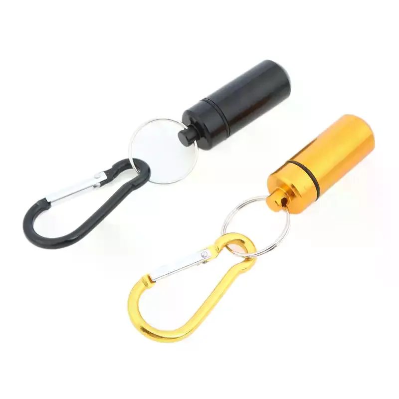 Mini Waterproof Portable Aluminum Pill Box Cases Container Organizer Storage For Vitamin Fish Oils Keychain Earplug