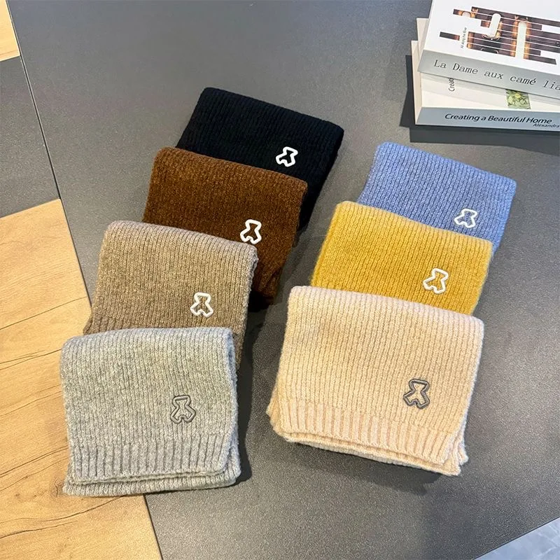 

Детский вязаный шарф осень-зима модный теплый комбинезон в западном стиле для мужчин и женщин плотный однотонный