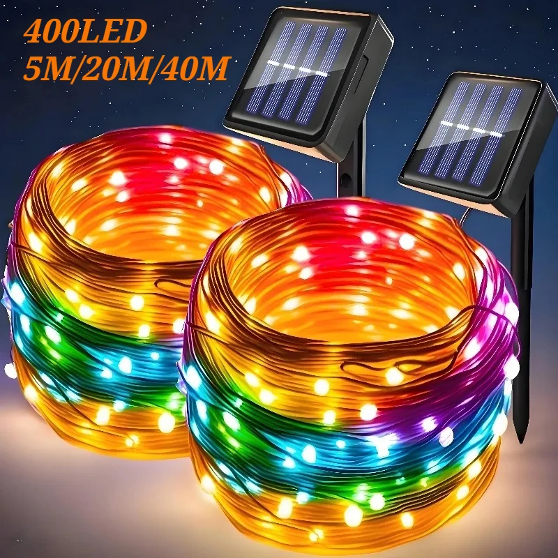 

Solar String Lights Outdoor Multi-Color Fairy Lights with Light Sensor Control for Garden Trees Parties Weddings Christmas Decor