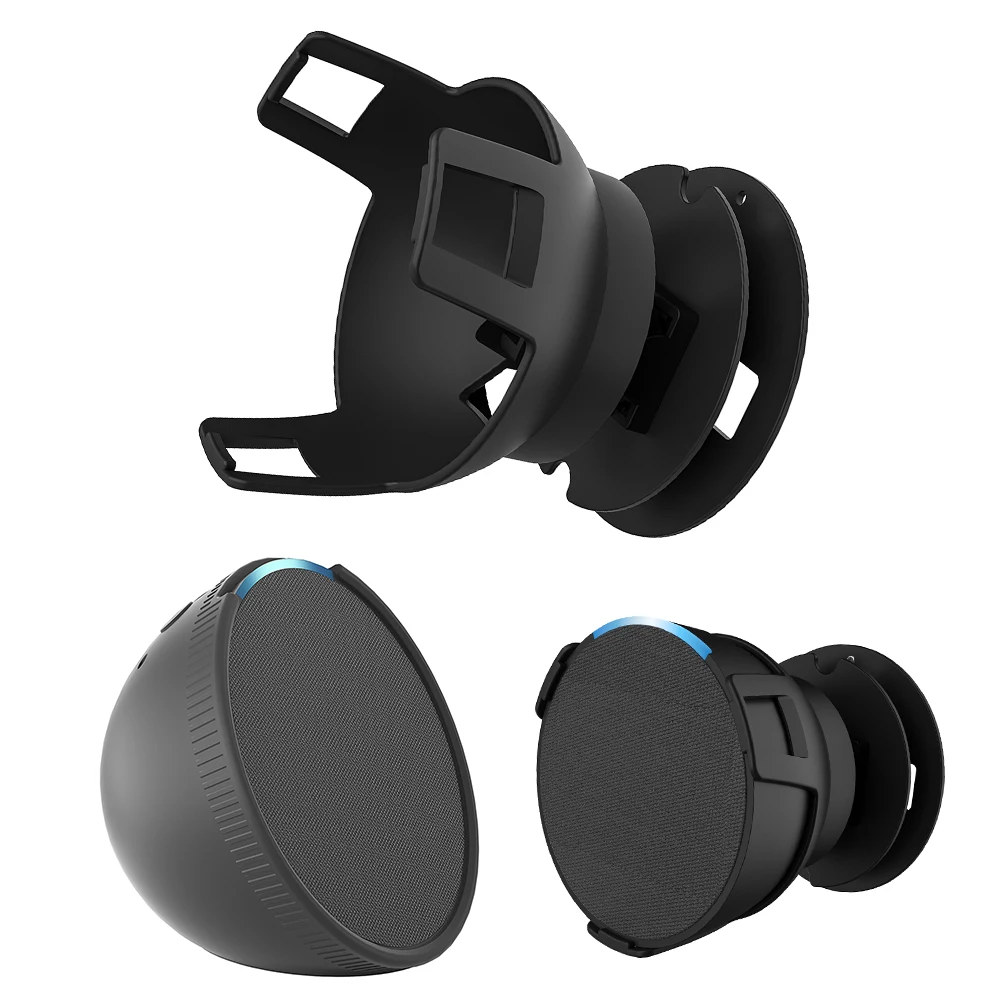 Soporte de altavoz inteligente montado en la pared y cubierta protectora de silicona, soporte de altavoz para ahorro de espacio, decoración del hogar para Amazon Echo Pop