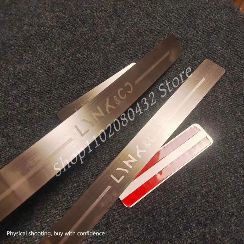 For LYNK&CO 01EM-P/05EM-P Elite Accessories 2022-2025 Stainless Car Door Sill Kick Scuff Plate Protector Trim Cover Sticker