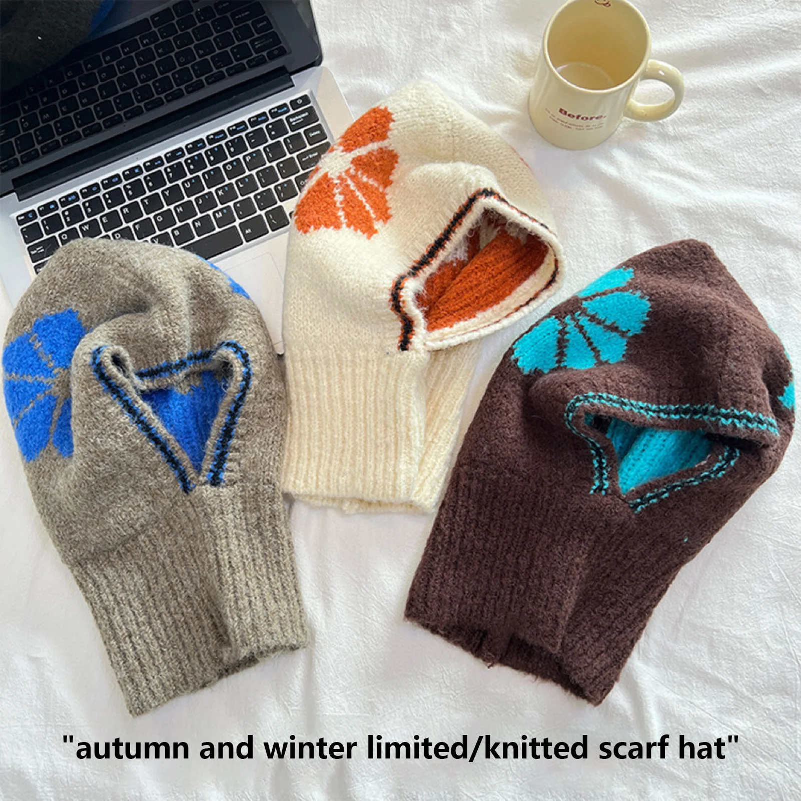 

Winter Cycling Hat Vintage Flower Pattern Baraklafa Hat For Women Outdoor Windproof Warmful Hat Scarf Cycling Riding Skiing Caps