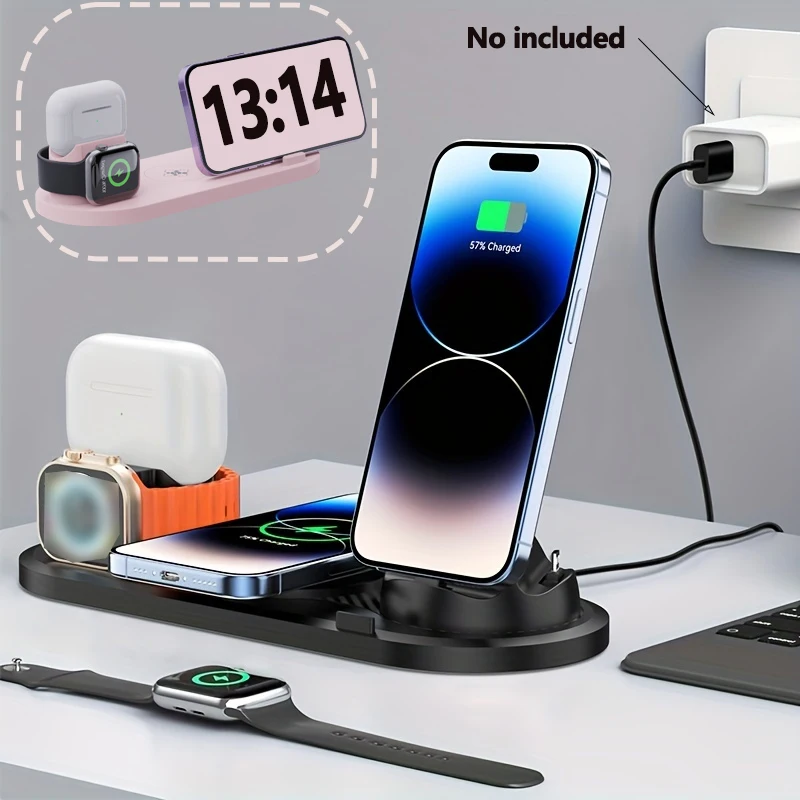 10 in 1 Wireless Charger Stand For iPhone 14 13 12 11 Samsung Xiaomi  Fast Charging Dock Station for Airpods Pro iWatch 7