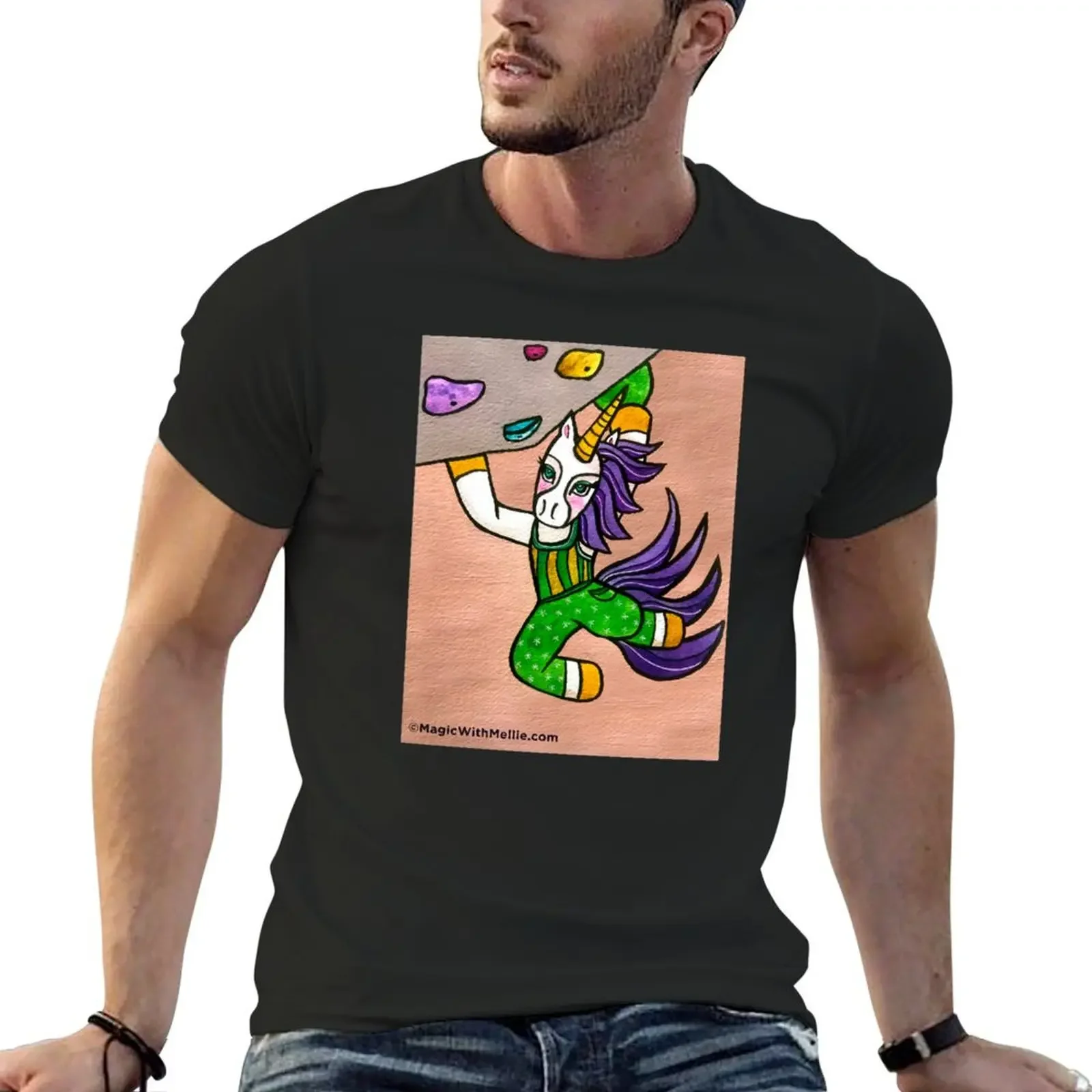

Indoor Rock Climbing Bouldering Unicorn by Mellie Test T-Shirt plain sublime mens plain t shirts