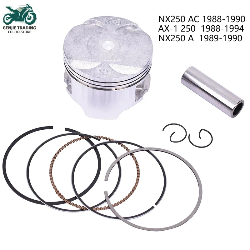 

70mm 70.25mm 70.5mm 70.75mm 71mm STD~+100 +25 +50 +75 Motorcycle Engine Pison Ring Set For HONDA NX250 AC 88-90 AX-1 250 88-94