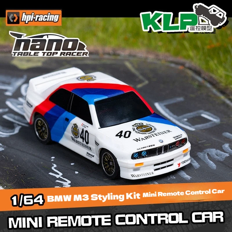 

Радиоуправляемая модель дрифт-кара HPI Racing 1/64 Nano 1987 M3, миниатюрная модель для дрифта на столе, с комплектом для стайлинга