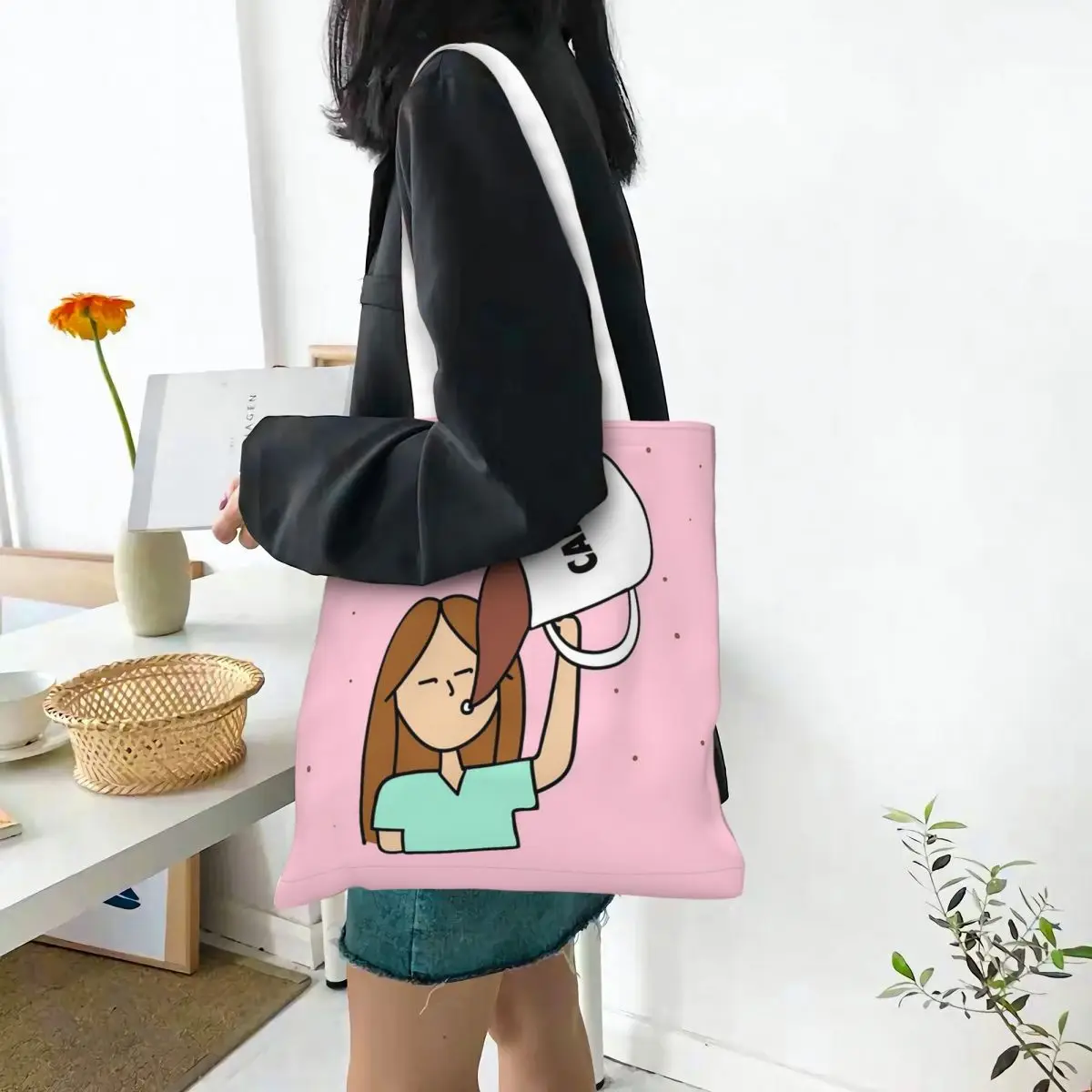 Doctor Nurse Enfermera En Apuros Canvas Tote Bag Aesthetic Large Capacity Shopping Bag for Women Men